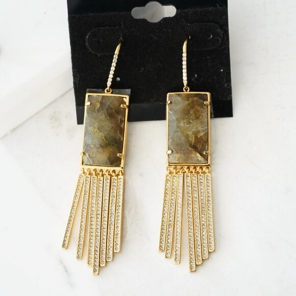 Anthropologie Melanie Auld Labradorite Fringe Earrings - Picture 4 of 4